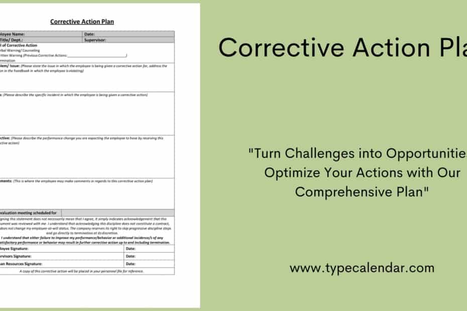 Corrective Action Plan