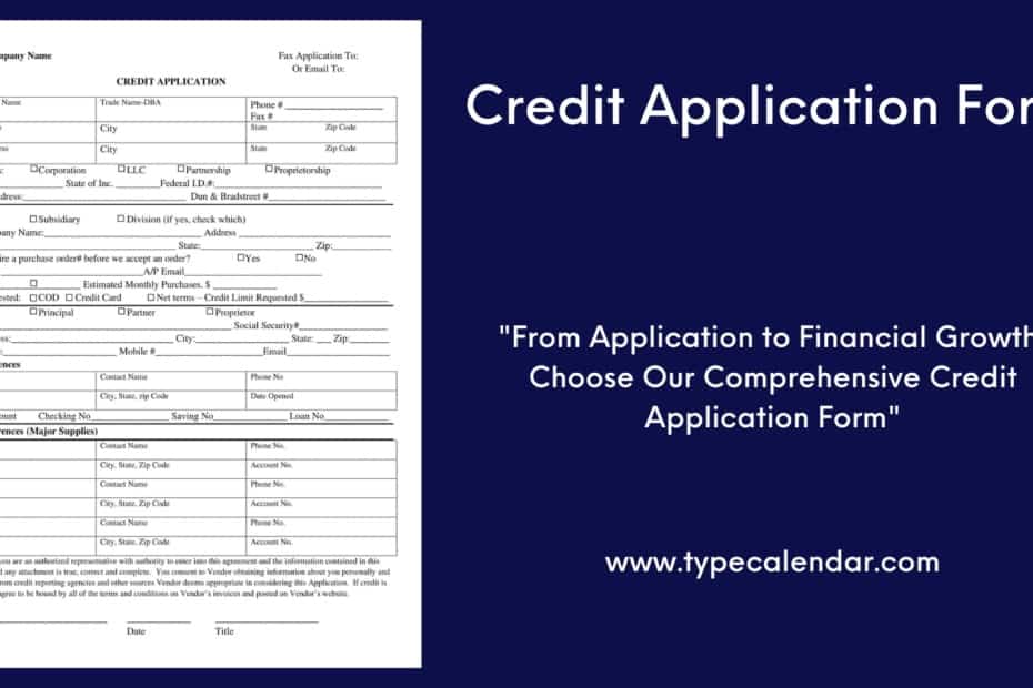 Credit Application Form