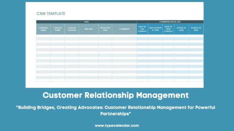 Free Printable Customer Relationship Management (CRM) Templates / Excel