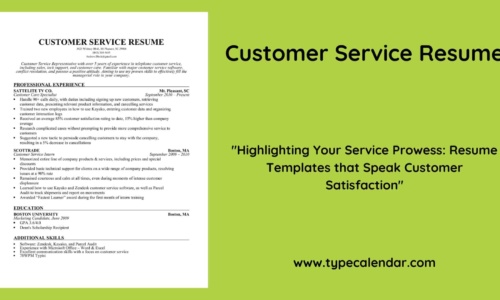 Free Printable Customer Service Resume Templates [PDF, Word] Examples