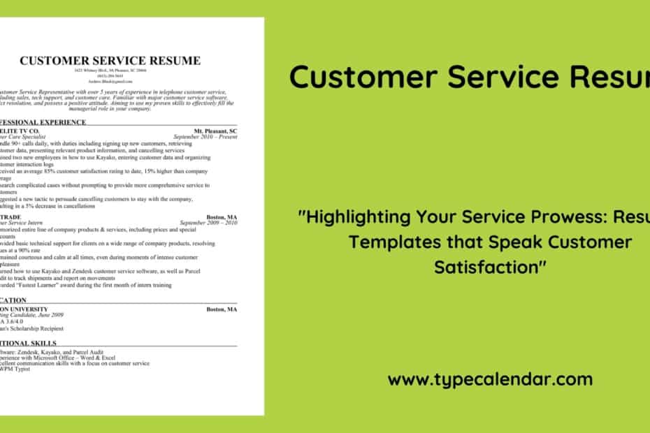 Customer Service Resume
