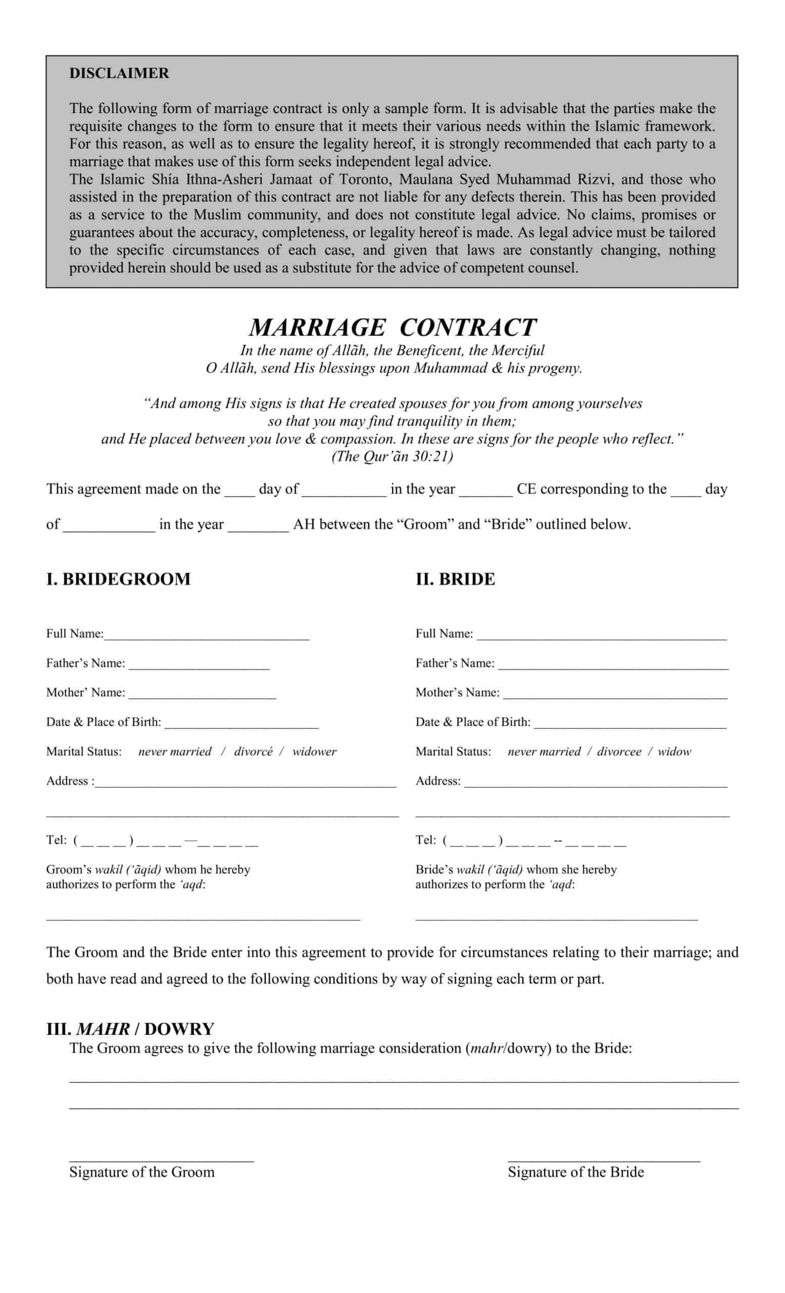 The Marriage Contract The Marriage Contract