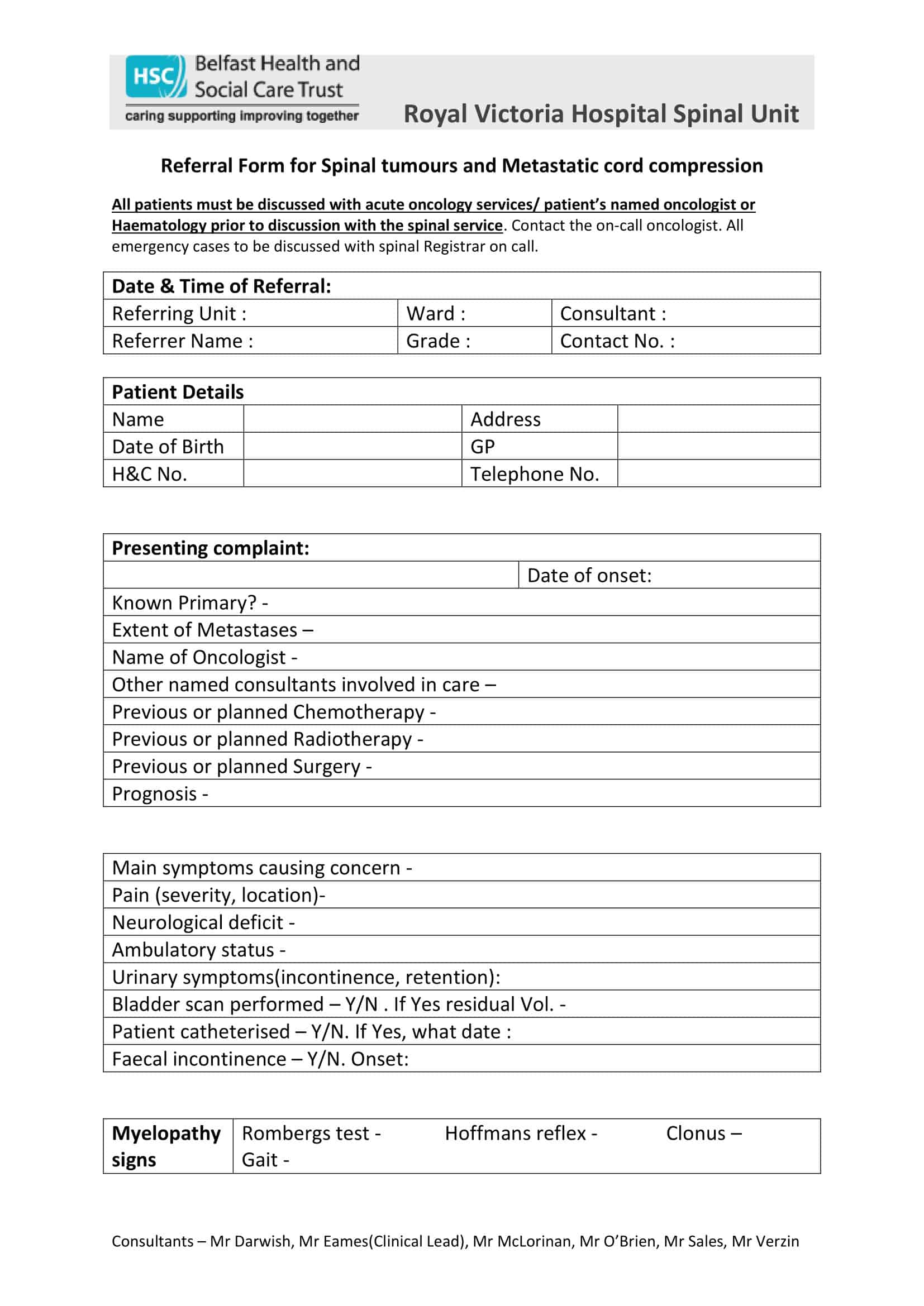 Free Printable Referral Form Templates [Word, PDF] Medical, Mental Health