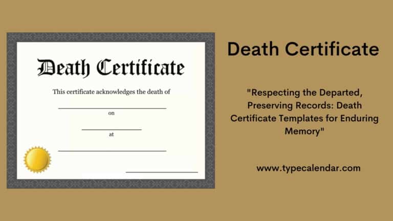 Free Printable Death Certificate Templates [Word, PDF] Forms