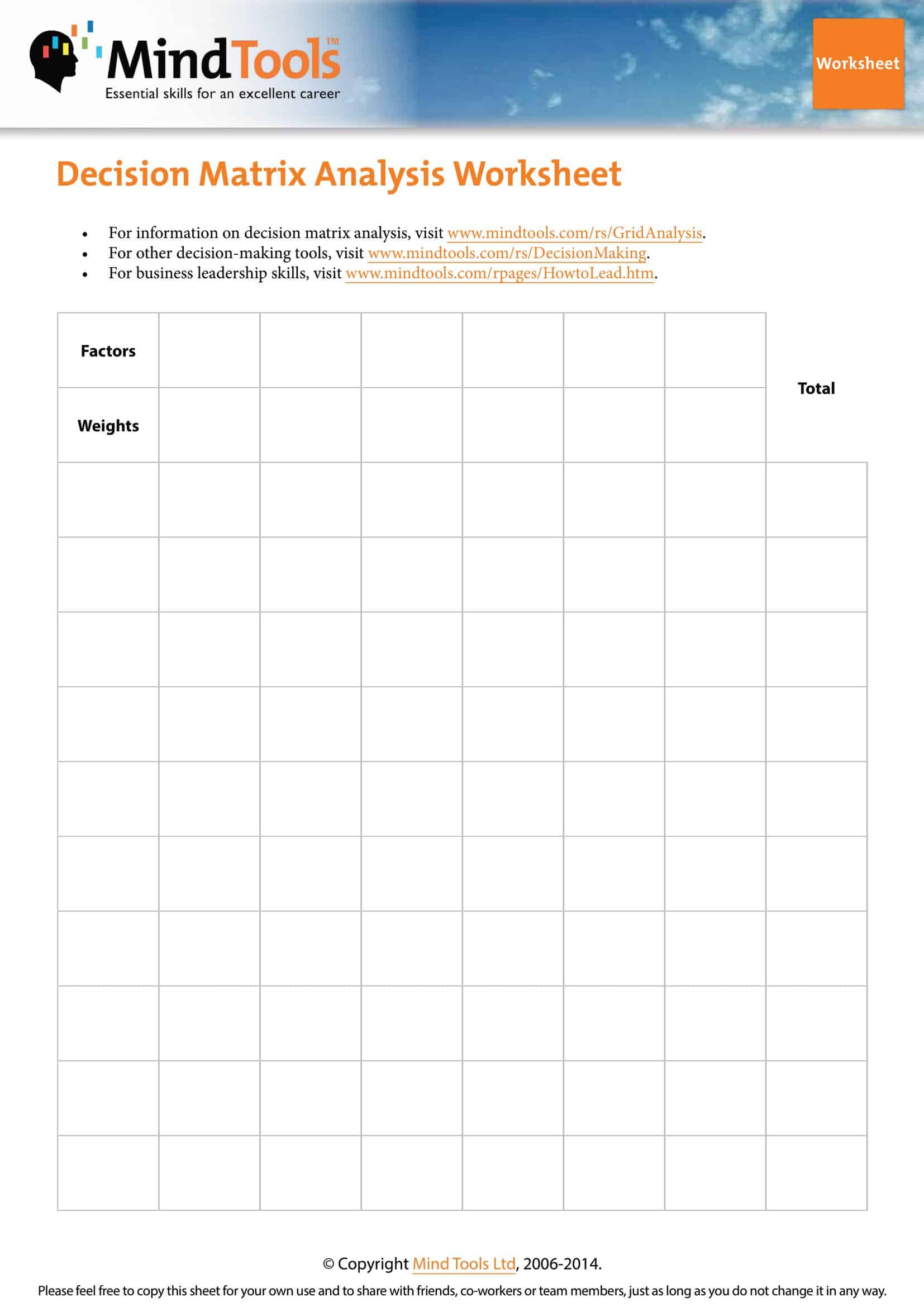 Free Printable Decision Matrix Templates [Excel, PDF, Word]