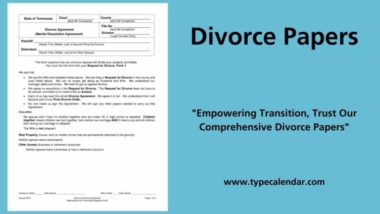 Free Printable Divorce Papers Templates [PDF, Word]