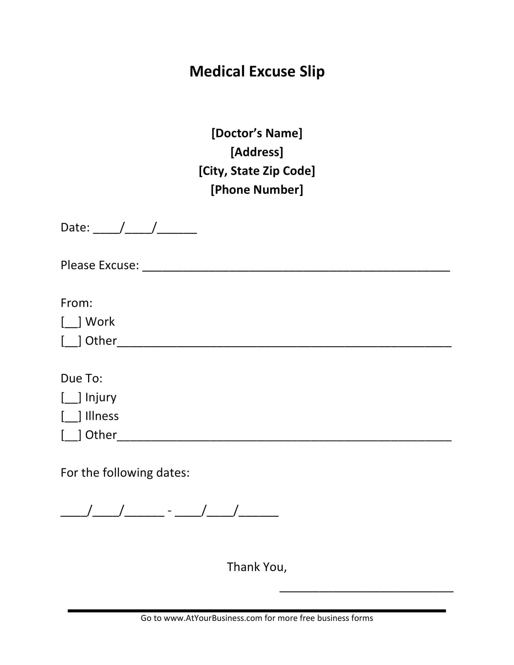 Doctor Note Template Free Word Doctor Note Template Free Word
