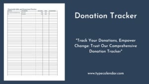 Free Printable Donation Tracker Templates [Excel, PDF, Word]