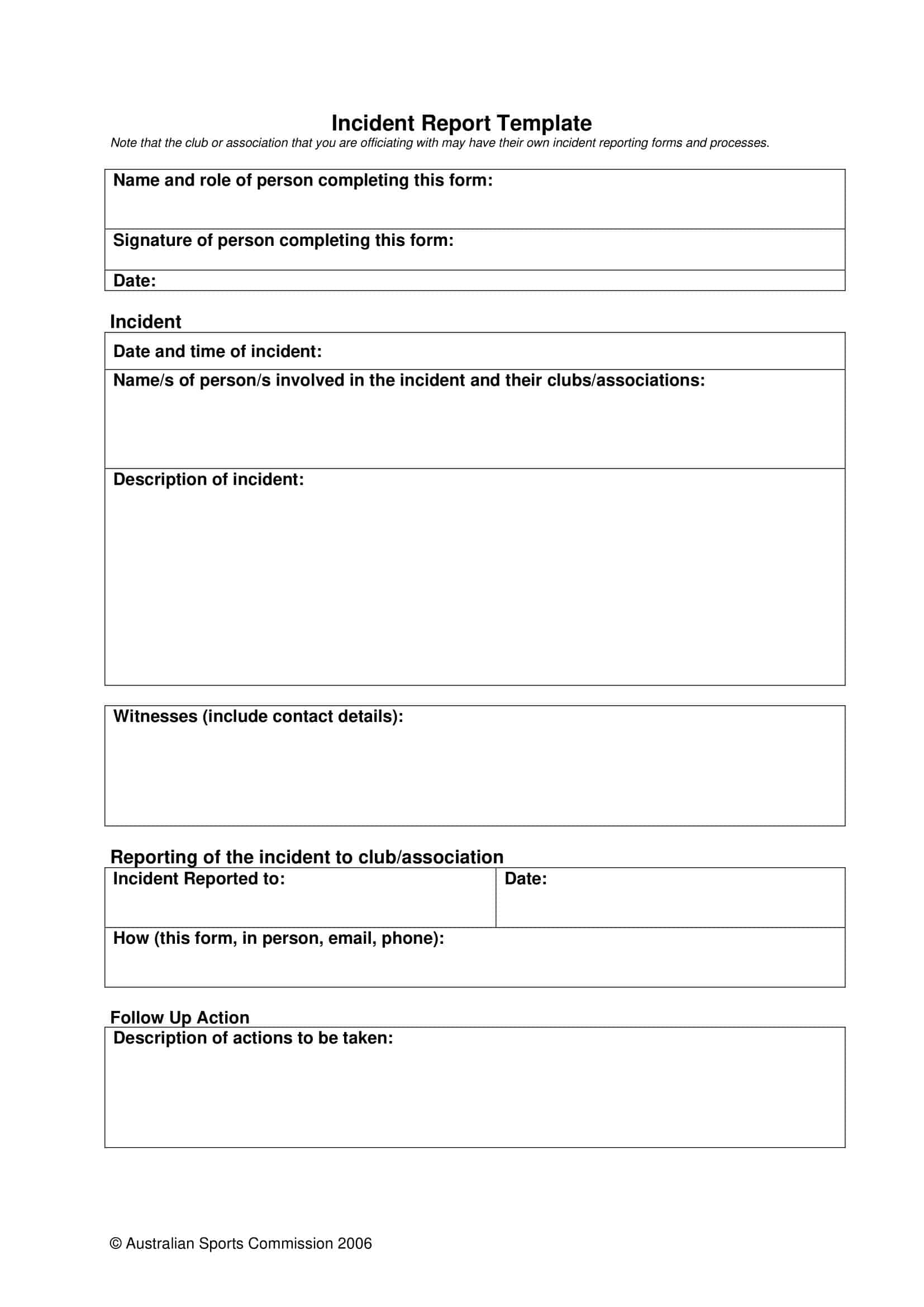 Download incident report template Download incident report template