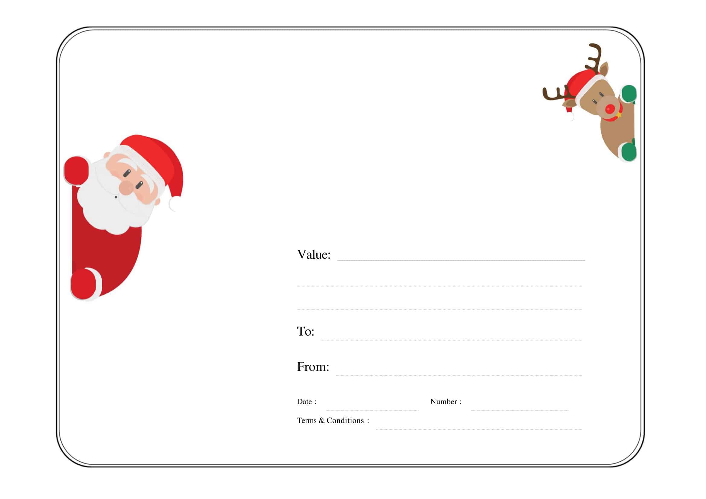 free printable christmas gift certificate templates [pdf, word] blank