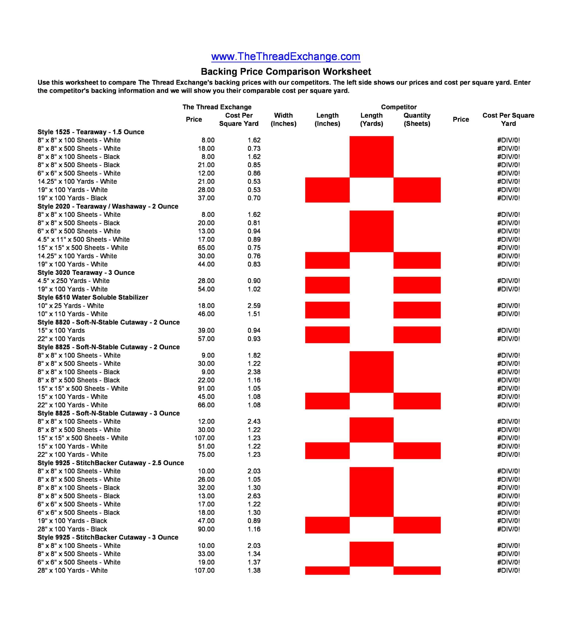 Downloadable Price Comparison Excel Downloadable Price Comparison Excel