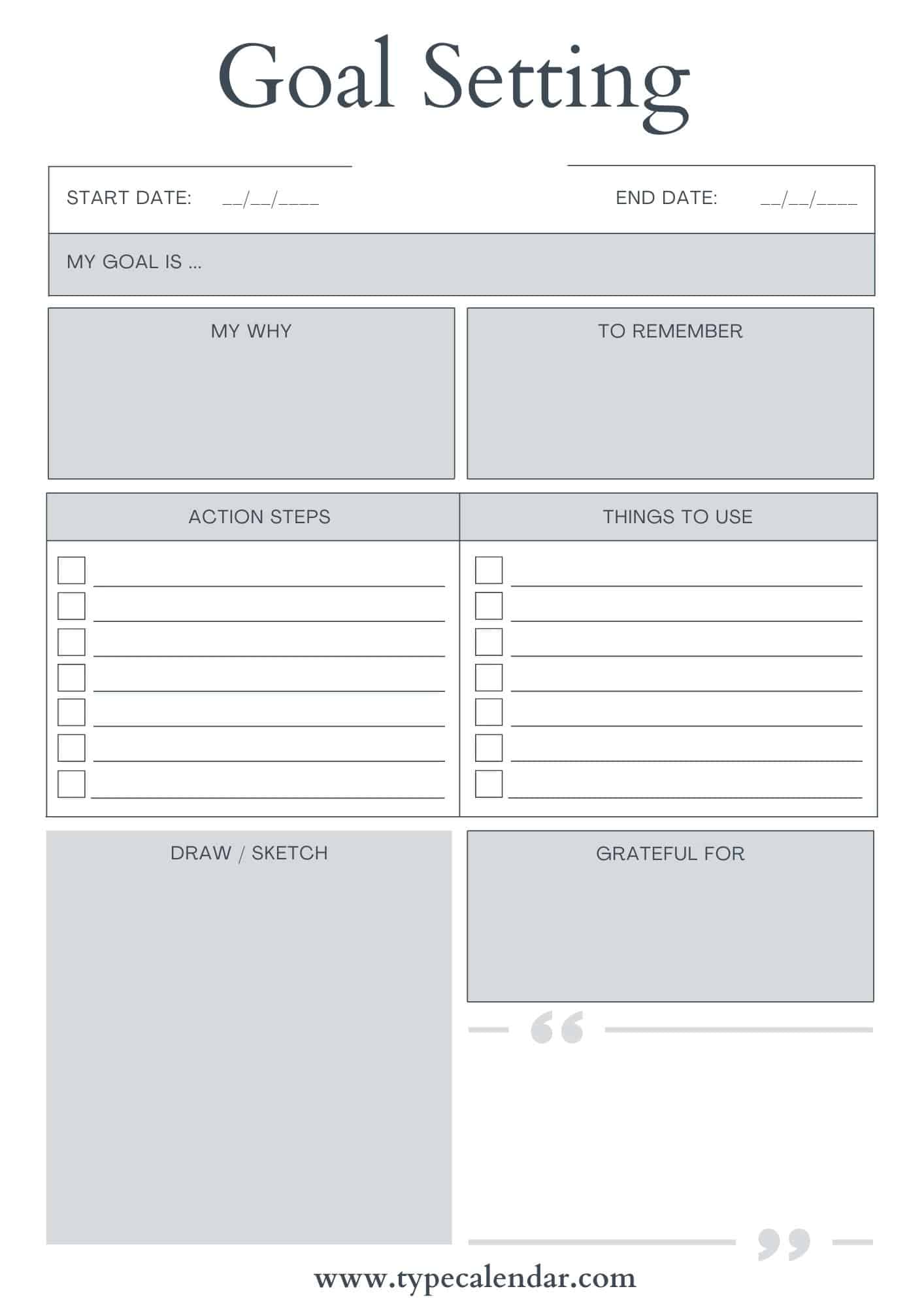 Free Printable Goal Setting Sheets Plan Achieve Printables For