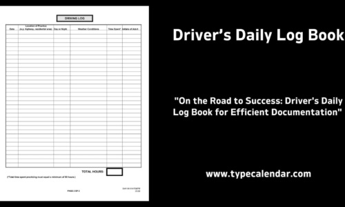 Free Printable Driver’s Daily Log Book Templates [Excel, PDF] Example
