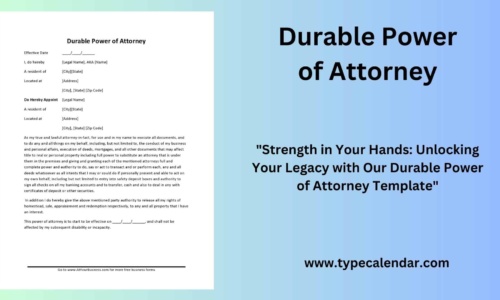 Free Printable Durable Power of Attorney Templates [PDF, Word]