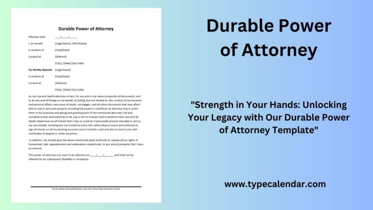 Free Printable Durable Power of Attorney Templates [PDF, Word]