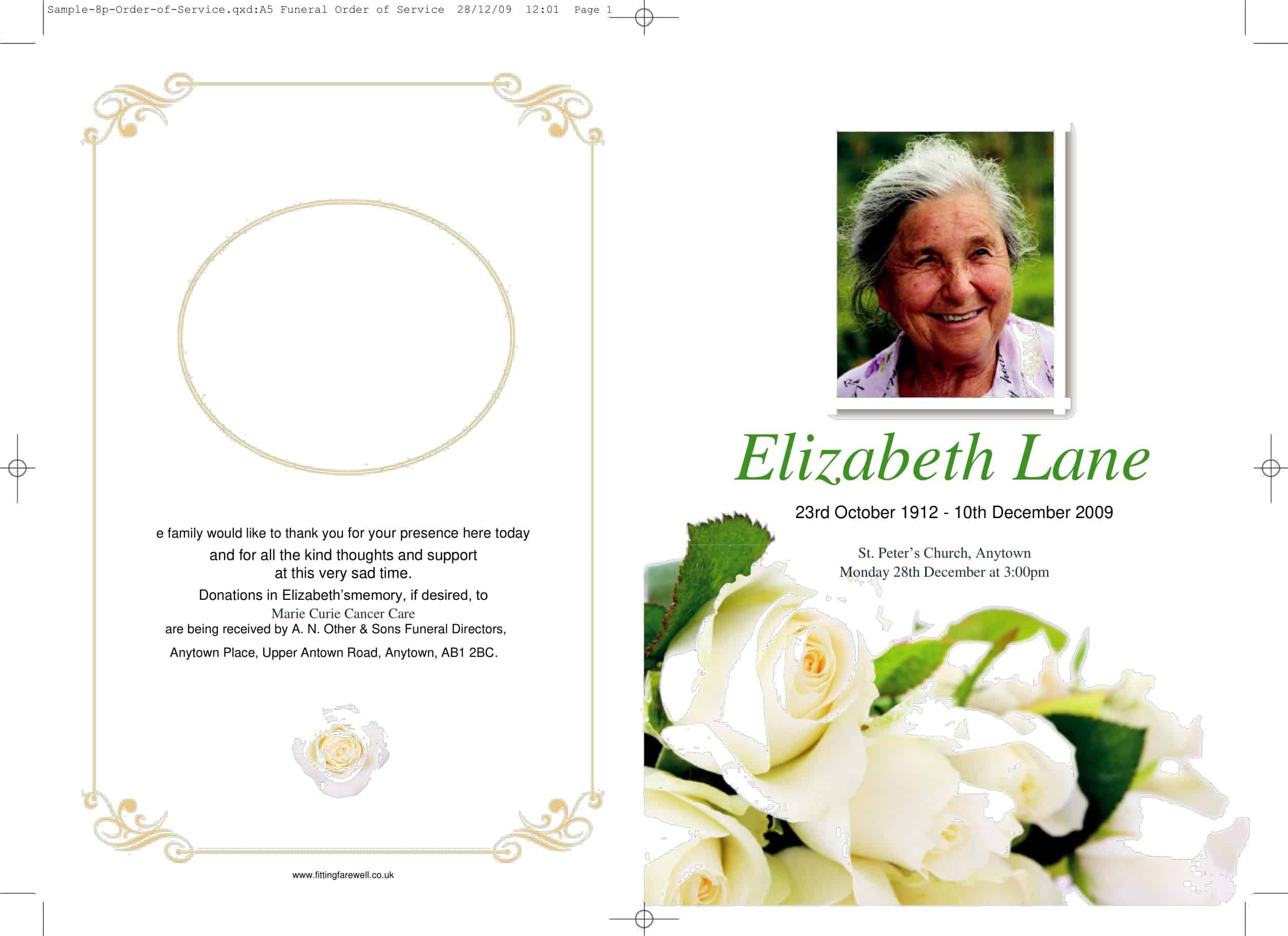 Easy-To-Use Memorial Card Template Word Easy-To-Use Memorial Card Template Word
