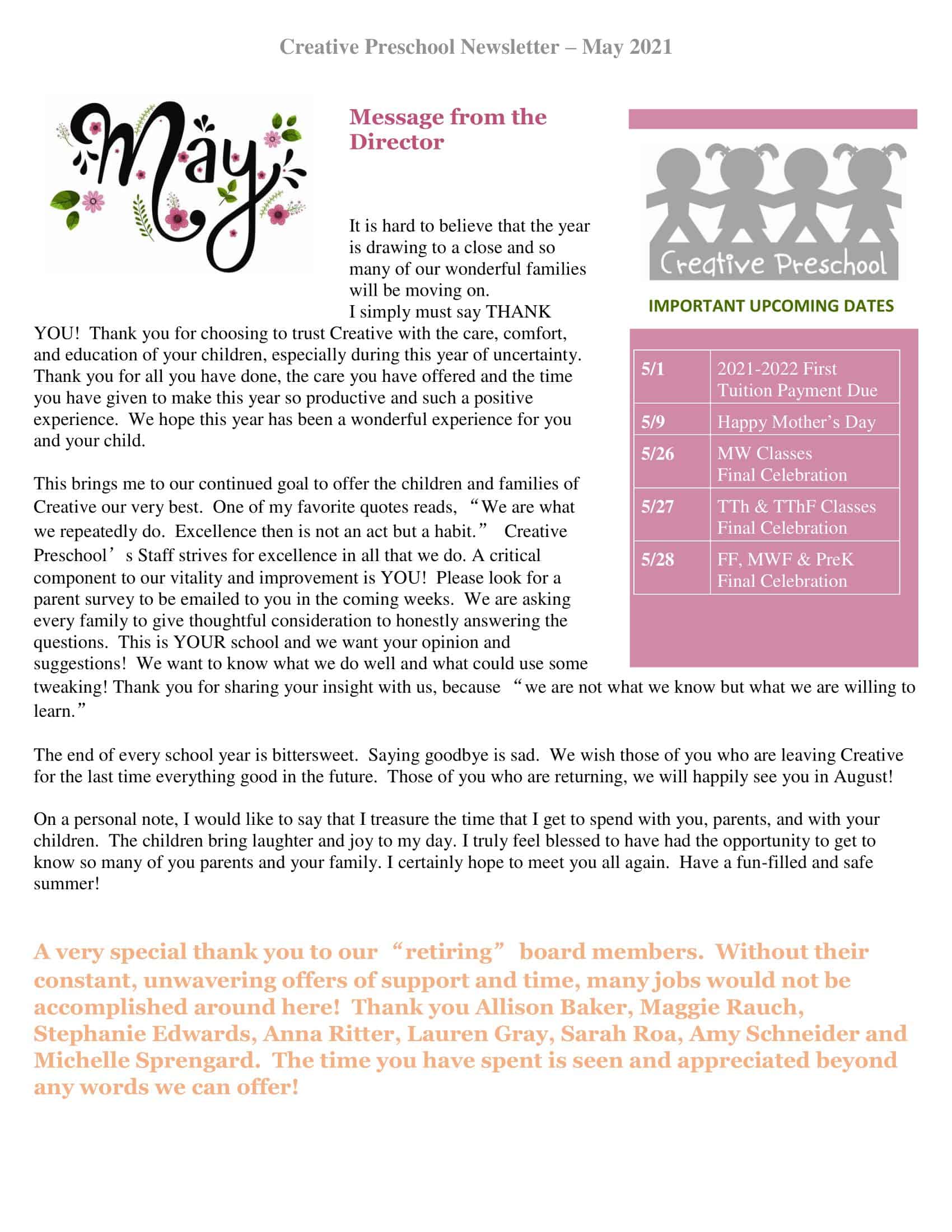 Editable PDF Preschool Newsletter Editable PDF Preschool Newsletter