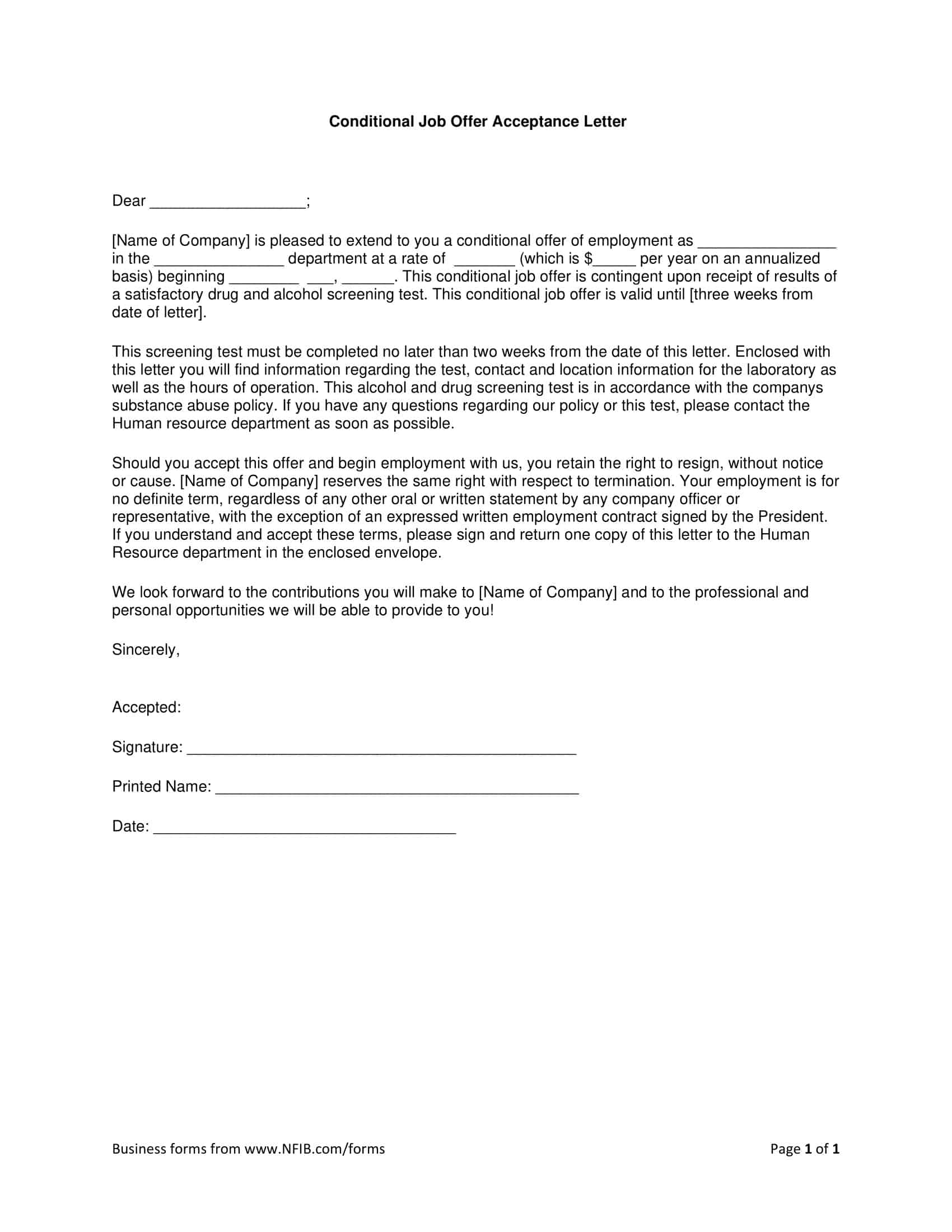 Editable job offer acceptance letter sample (PDF:Word) Editable job offer acceptance letter sample (PDF:Word)