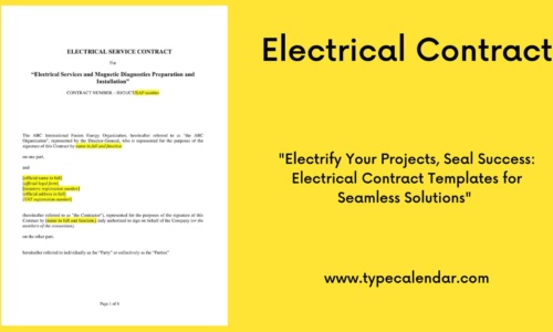 Free Printable Electrical Contract Templates [PDF & Word] Agreement
