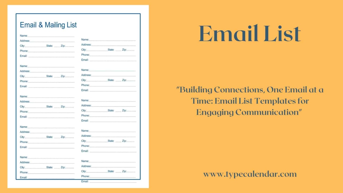 Free Printable Email List Templates [PDF, Word, Excel]