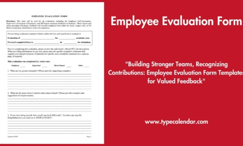 Free Printable Employee Evaluation Form Templates [PDF, Excel, Word]