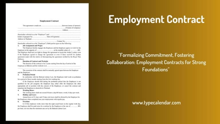Free Printable Employment Contract Form Templates, Letter [PDF, Word]
