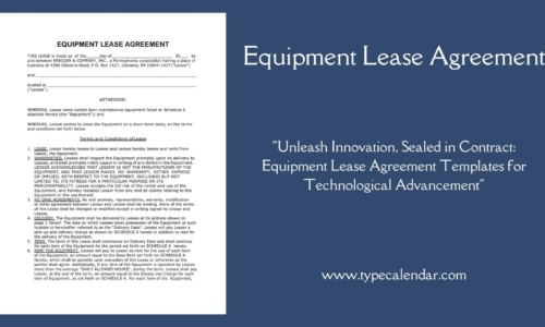 Free Printable Equipment Lease Agreement Templates [Word, PDF]