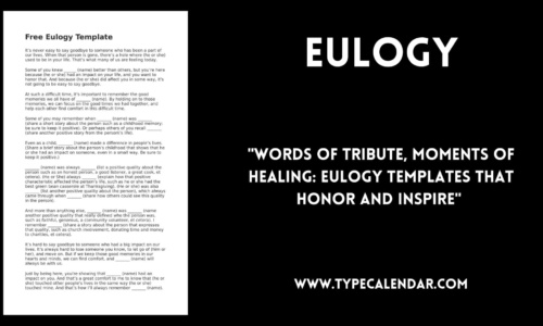 Free Printable Eulogy Templates [Mother, Father, Friend, Brother, Sister] PDF