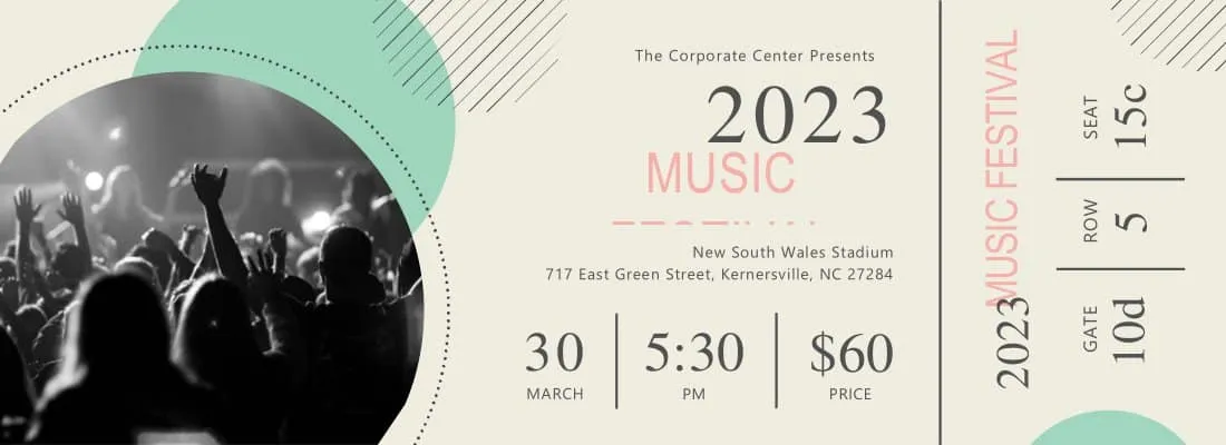 Event ticket template printable Event ticket template printable