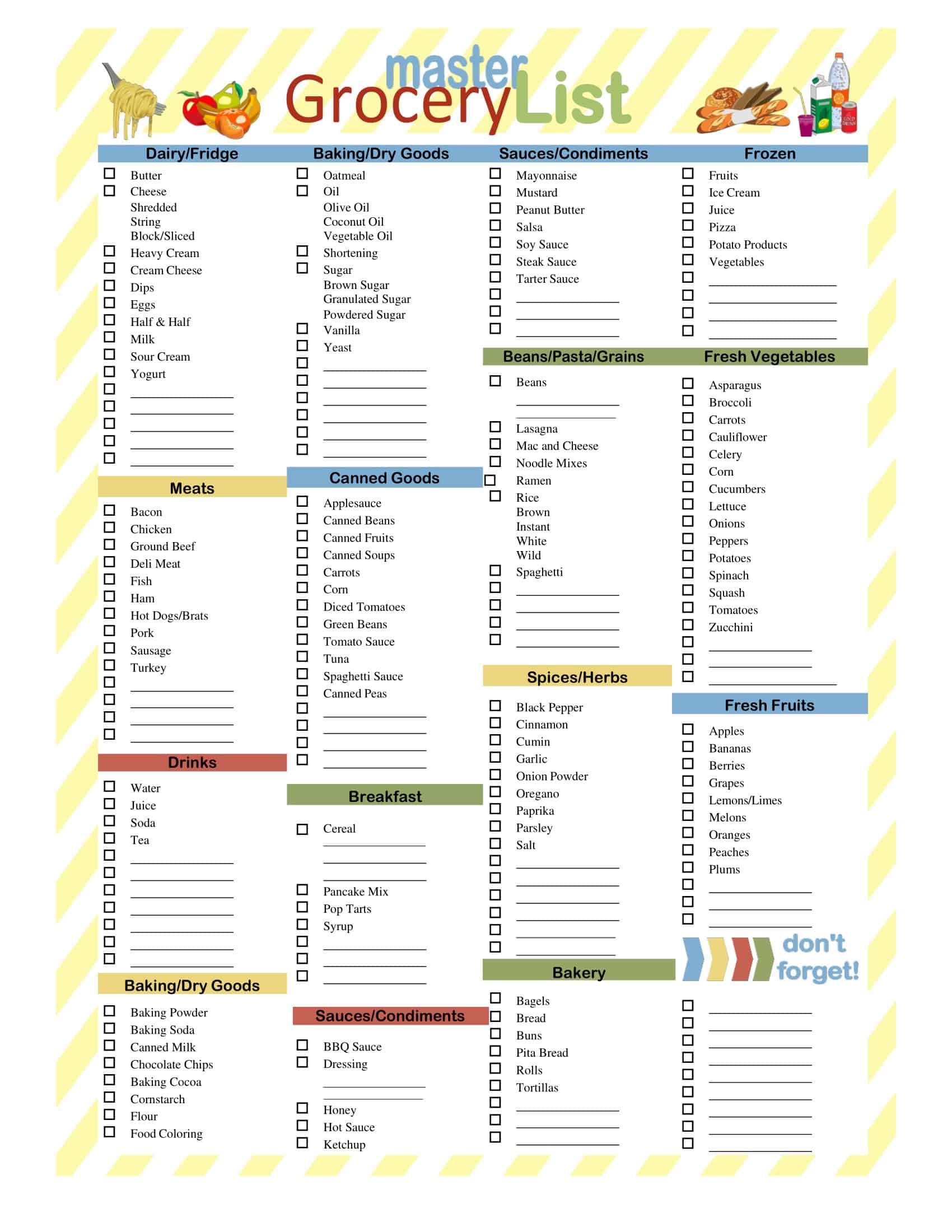 Excel Master Grocery List download Excel Master Grocery List download