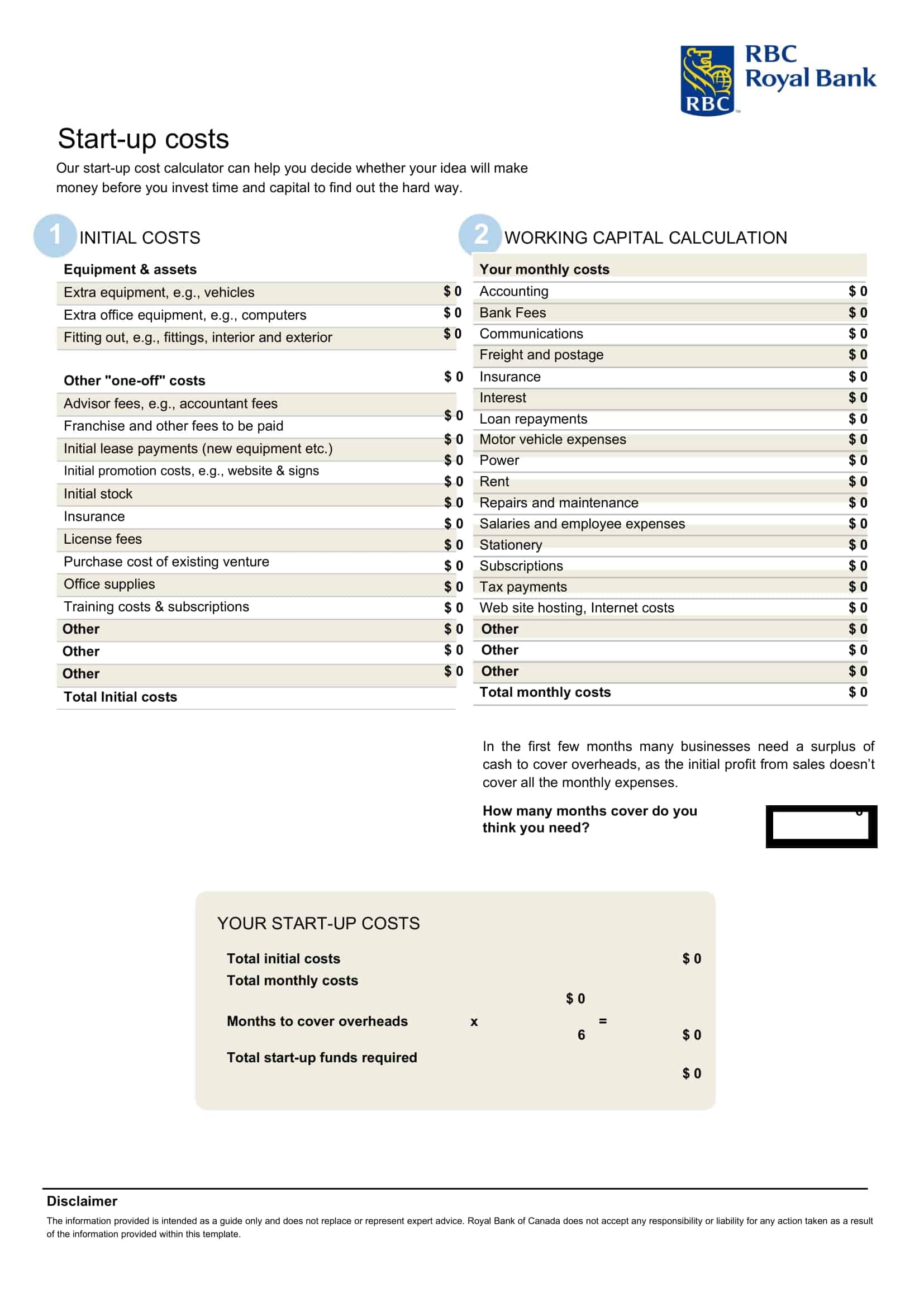 Excel Startup Budget PDF Template Excel Startup Budget PDF Template