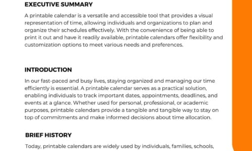 Free Printable Executive Summary Templates [Excel, PDF, Word]