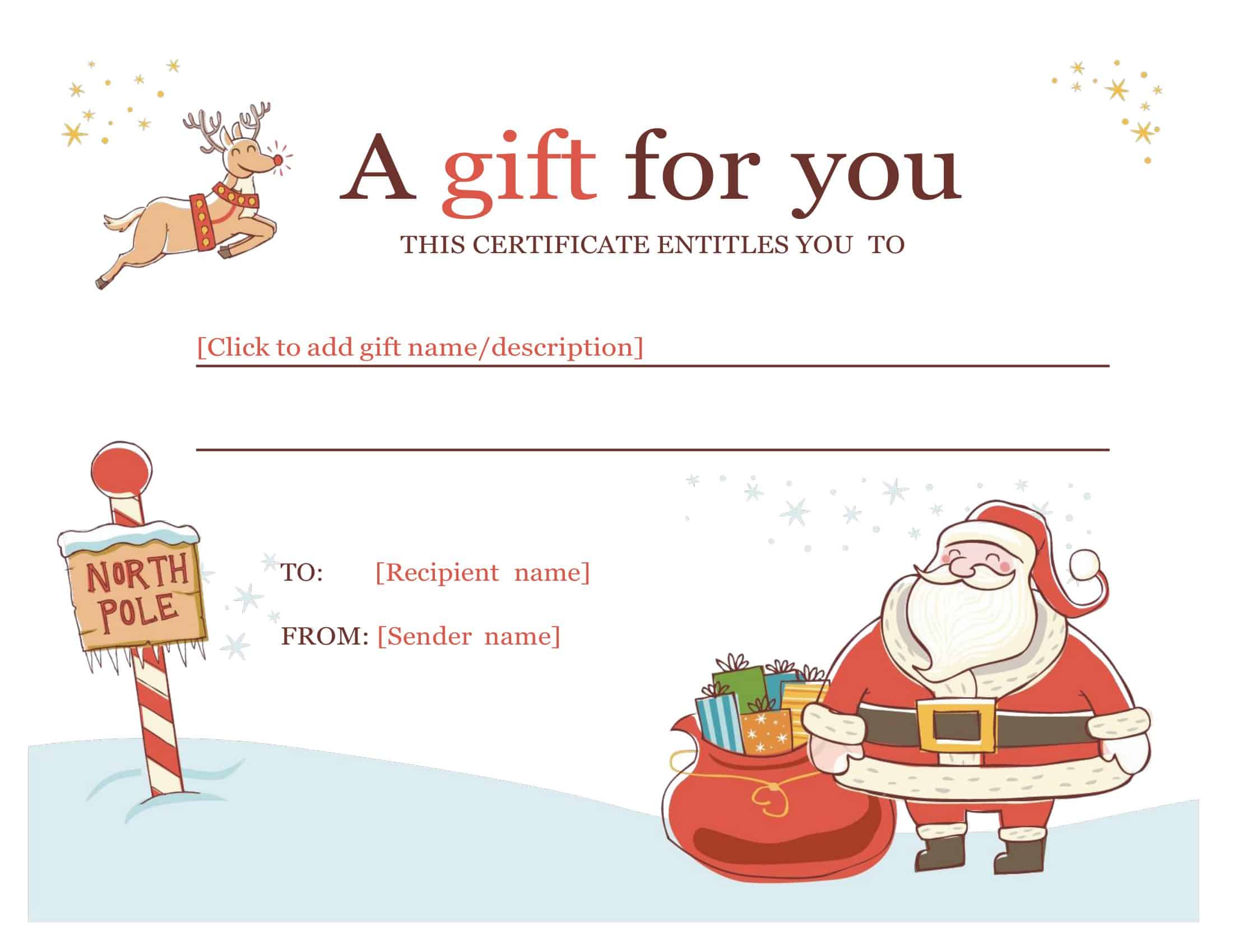 free printable christmas gift certificate templates [pdf, word] blank