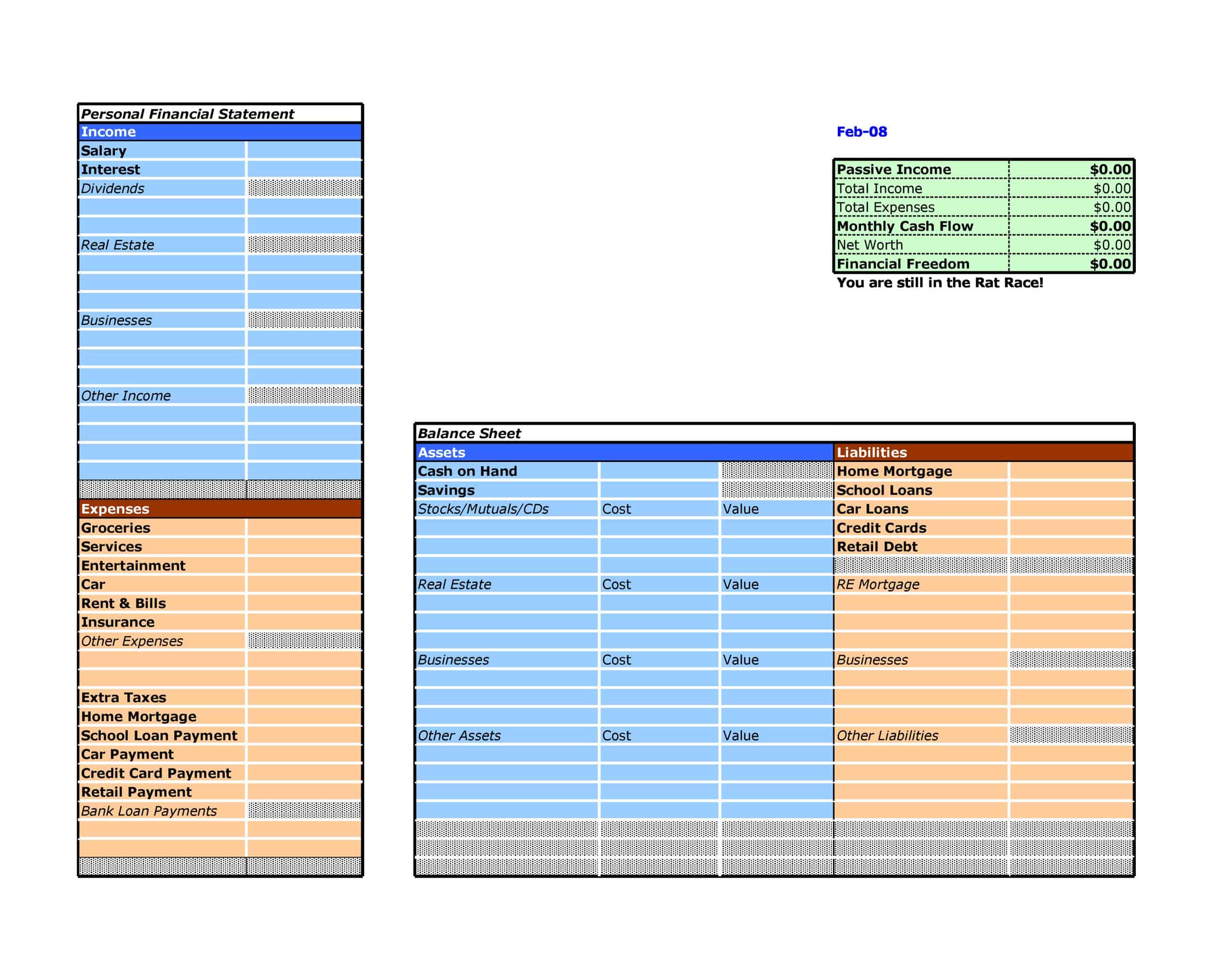 Fillable Financial Statement Template Fillable Financial Statement Template
