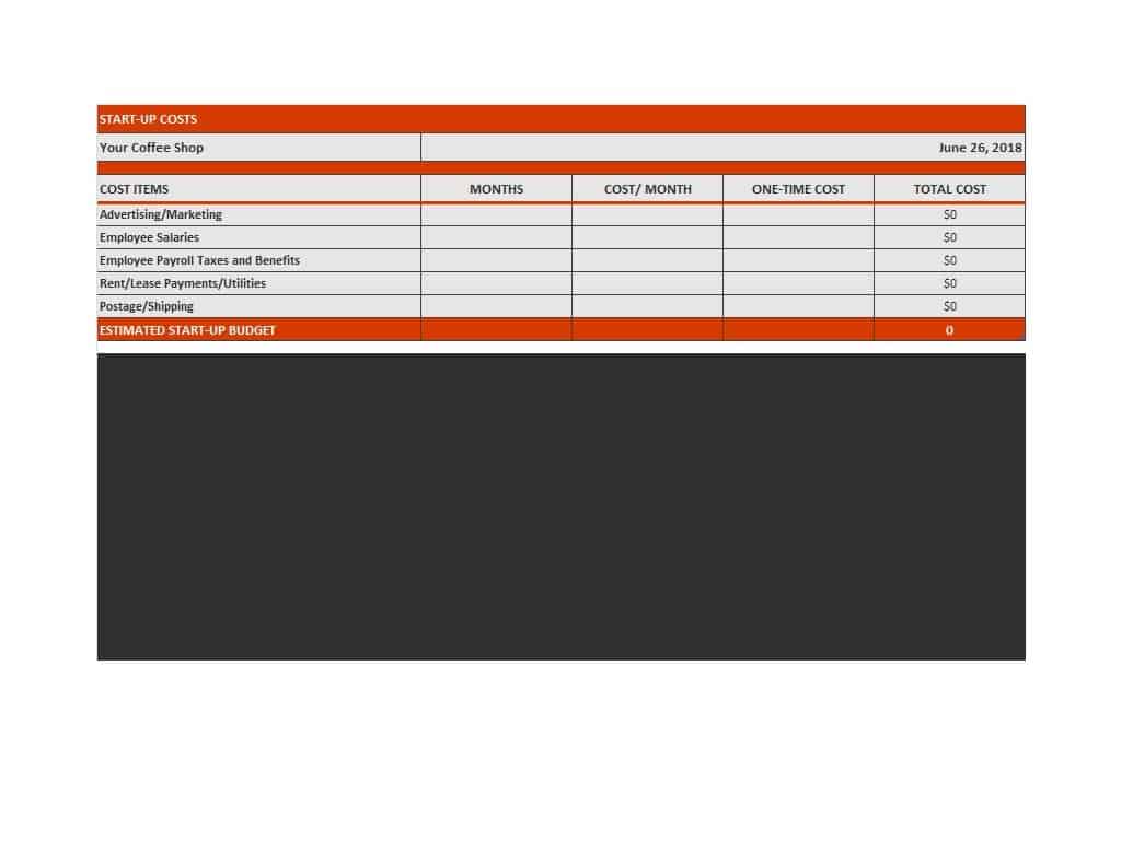 Fillable Startup Budget Free Template Fillable Startup Budget Free Template