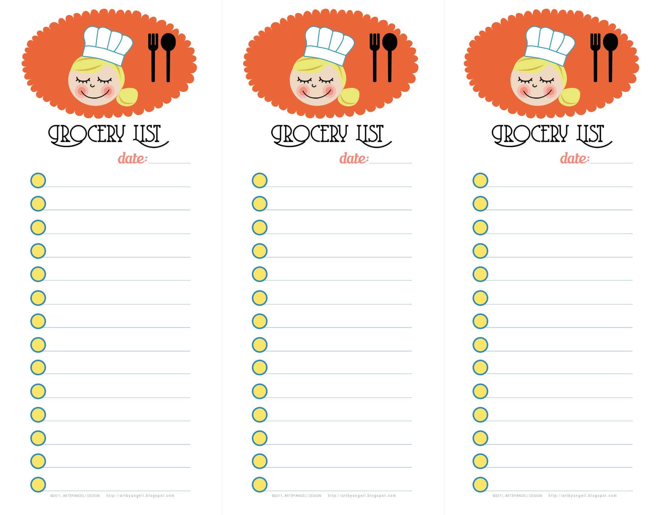 Fillable Word Master Grocery List template Fillable Word Master Grocery List template