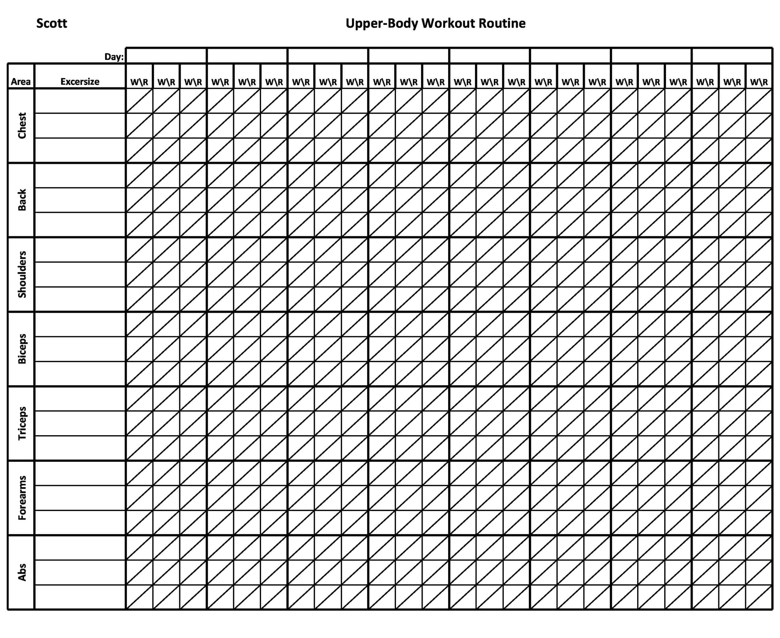 45+ Free Printable Workout Log Templates [PDF, Word, Excel]