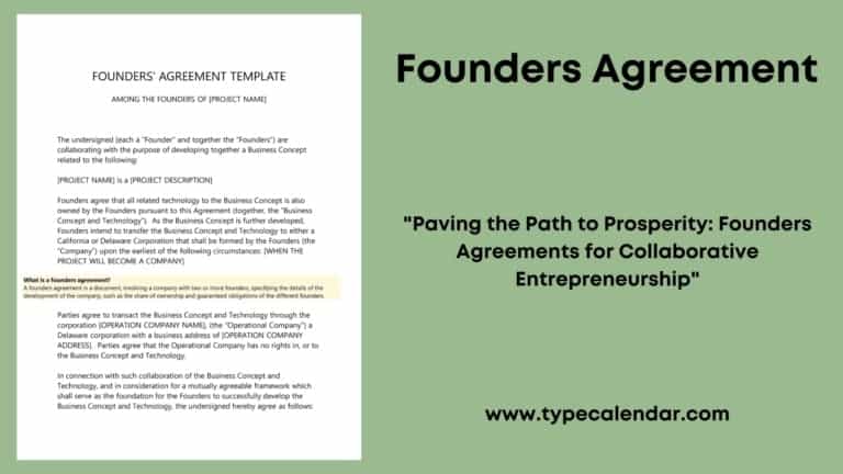 Free Printable Founders Agreement Templates [Word, PDF]