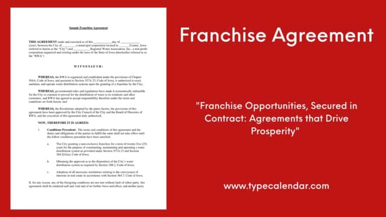 Free Printable Franchise Agreement Templates [Word, PDF] /Master Sample