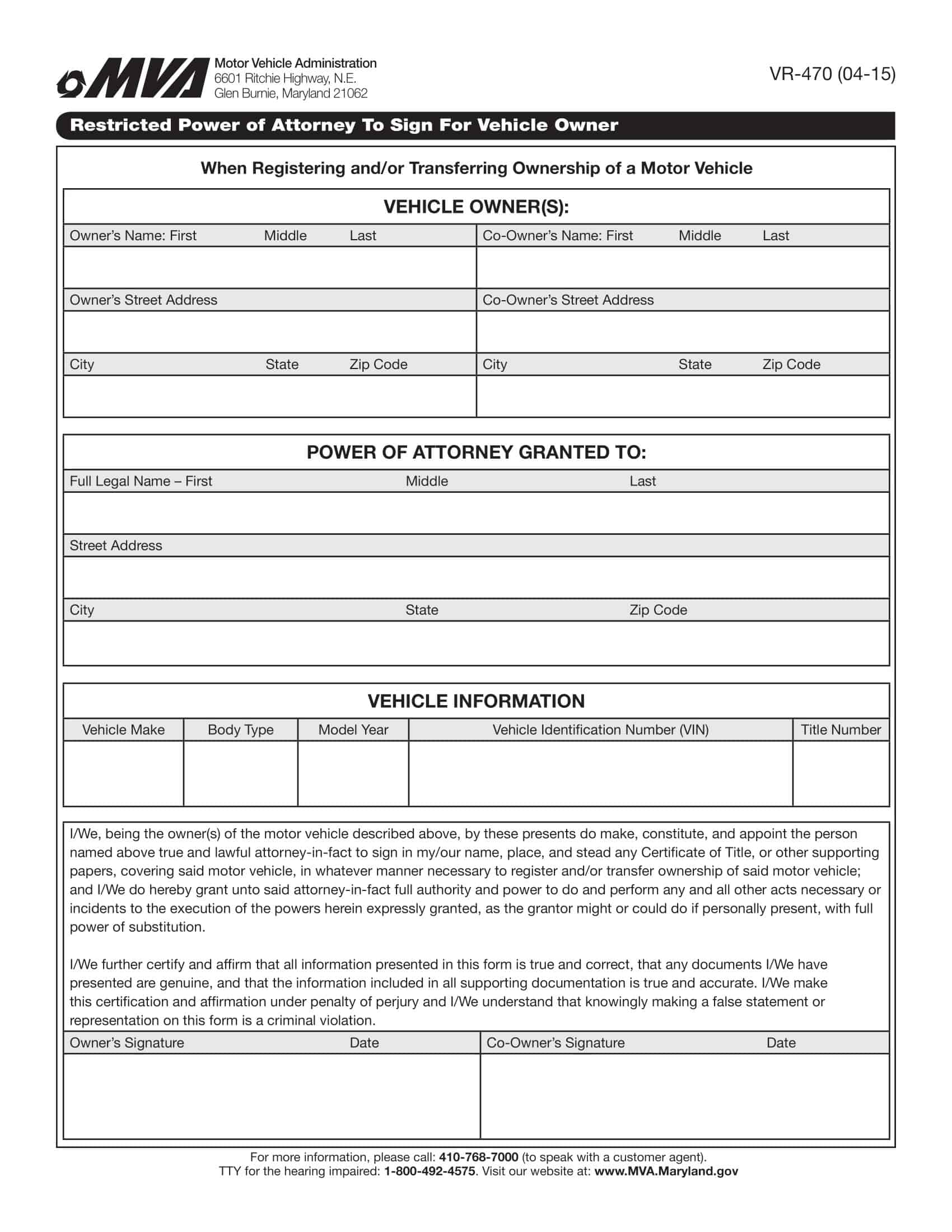 Free Blank Power of Attorney Template Free Blank Power of Attorney Template