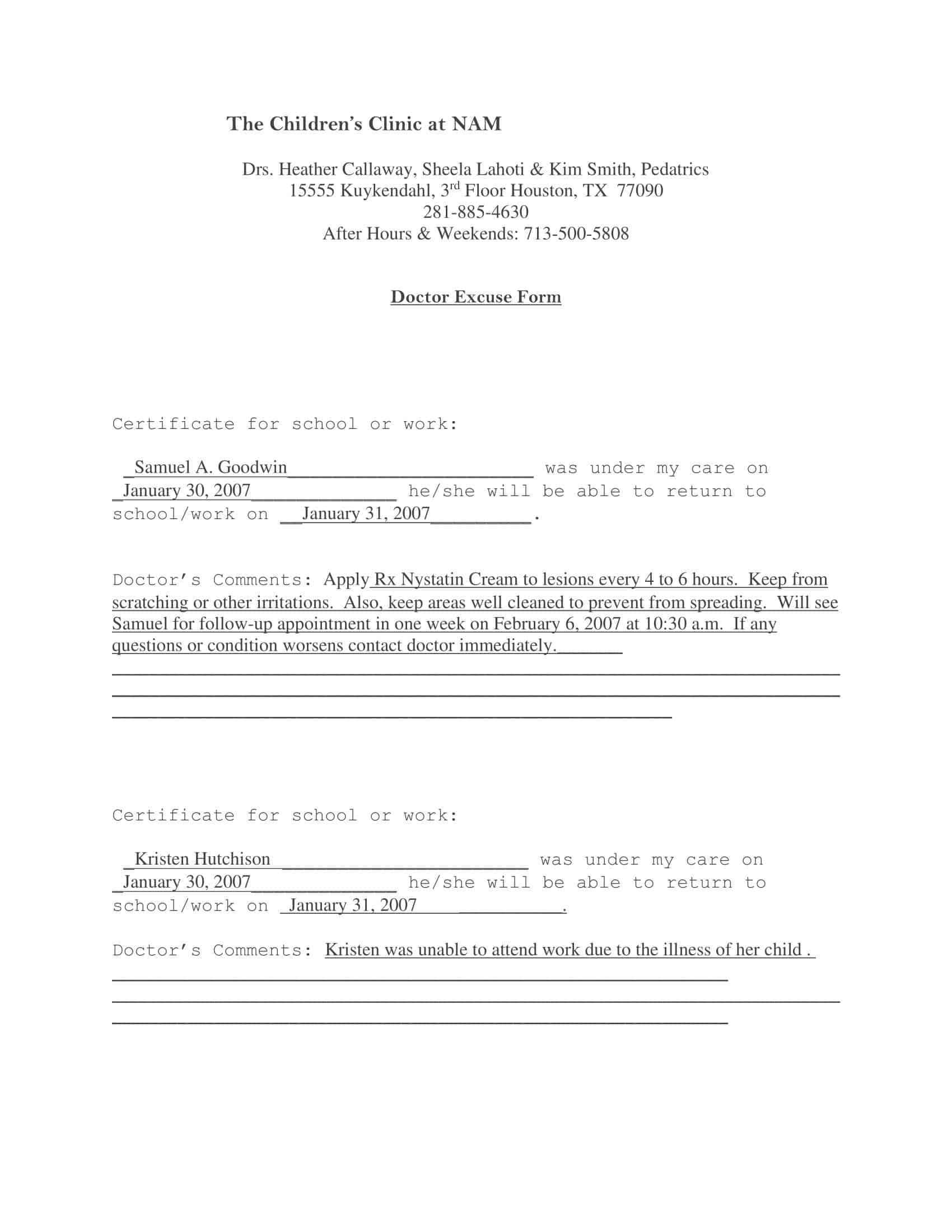 Free Doctor Note Editable PDF Free Doctor Note Editable PDF