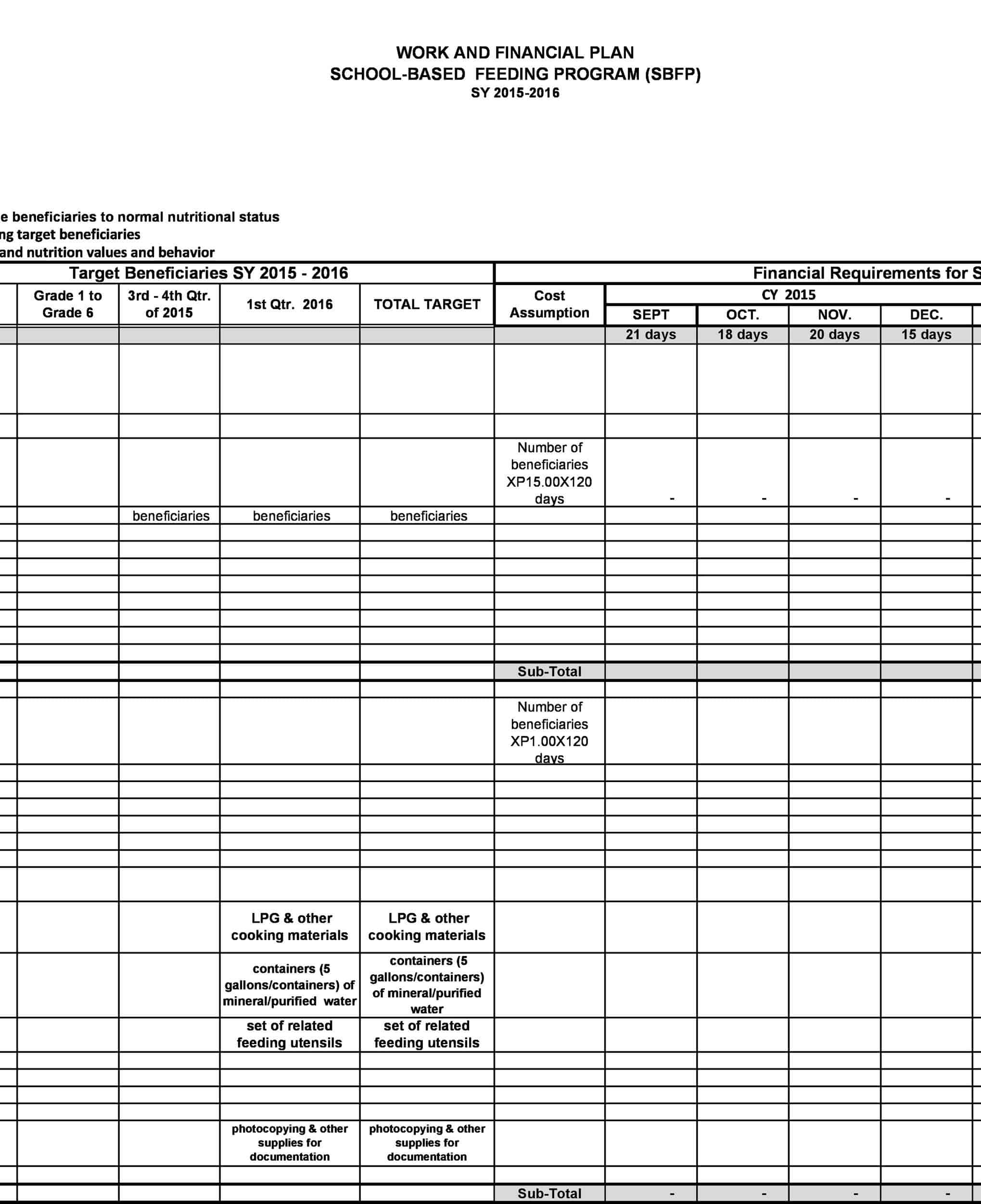Free Financial Plan Template Free Financial Plan Template
