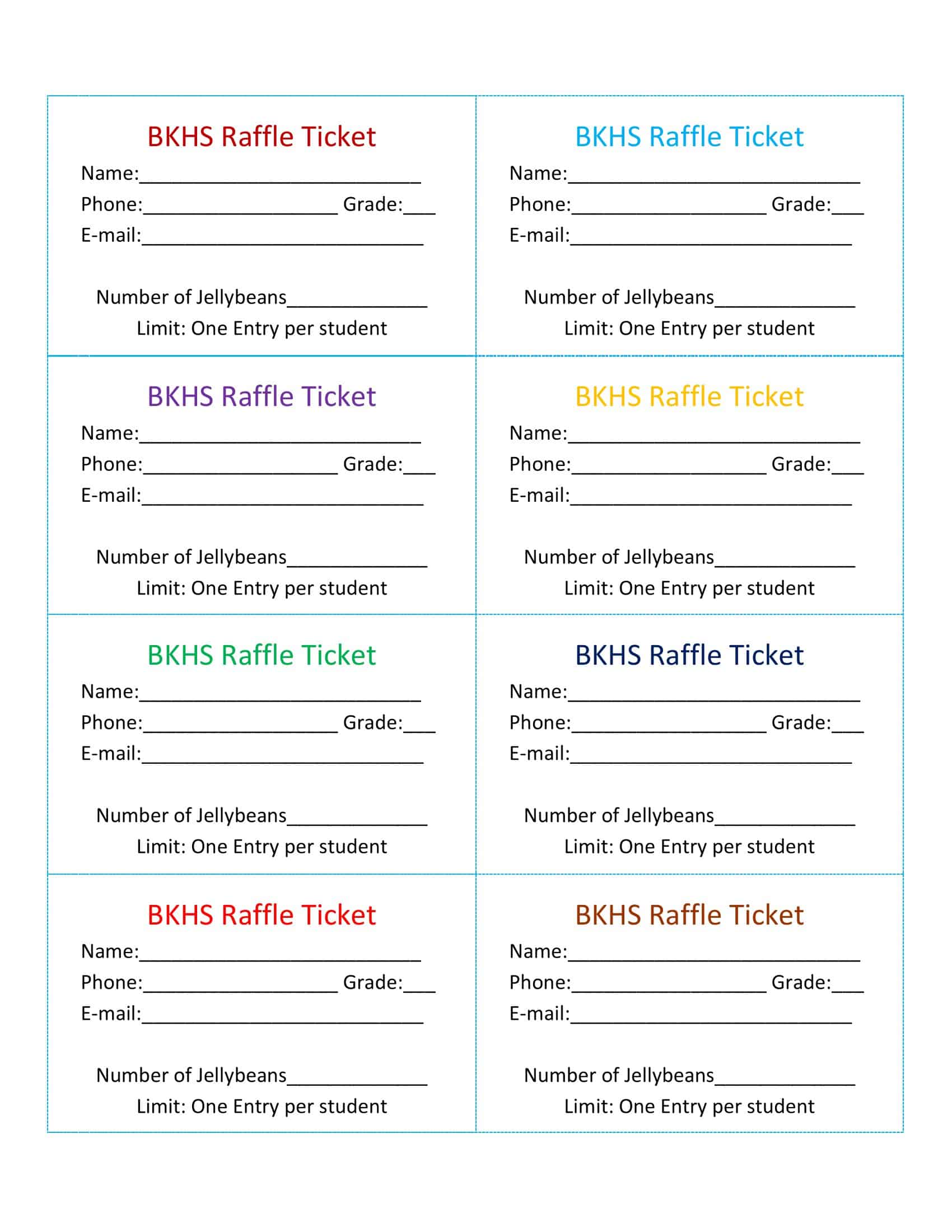 Printable Raffle Tickets With Numbers Printable Raffle Tickets With Numbers