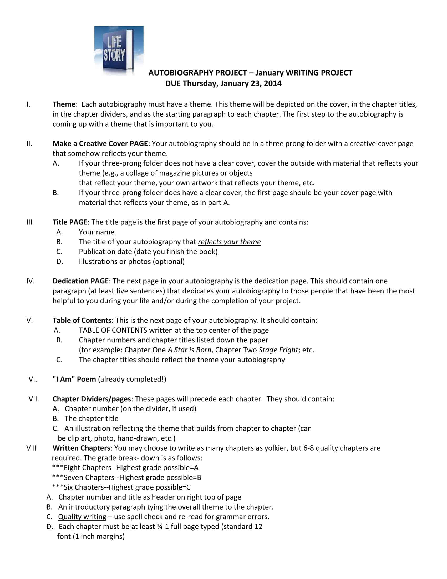 Free autobiography Word template Free autobiography Word template