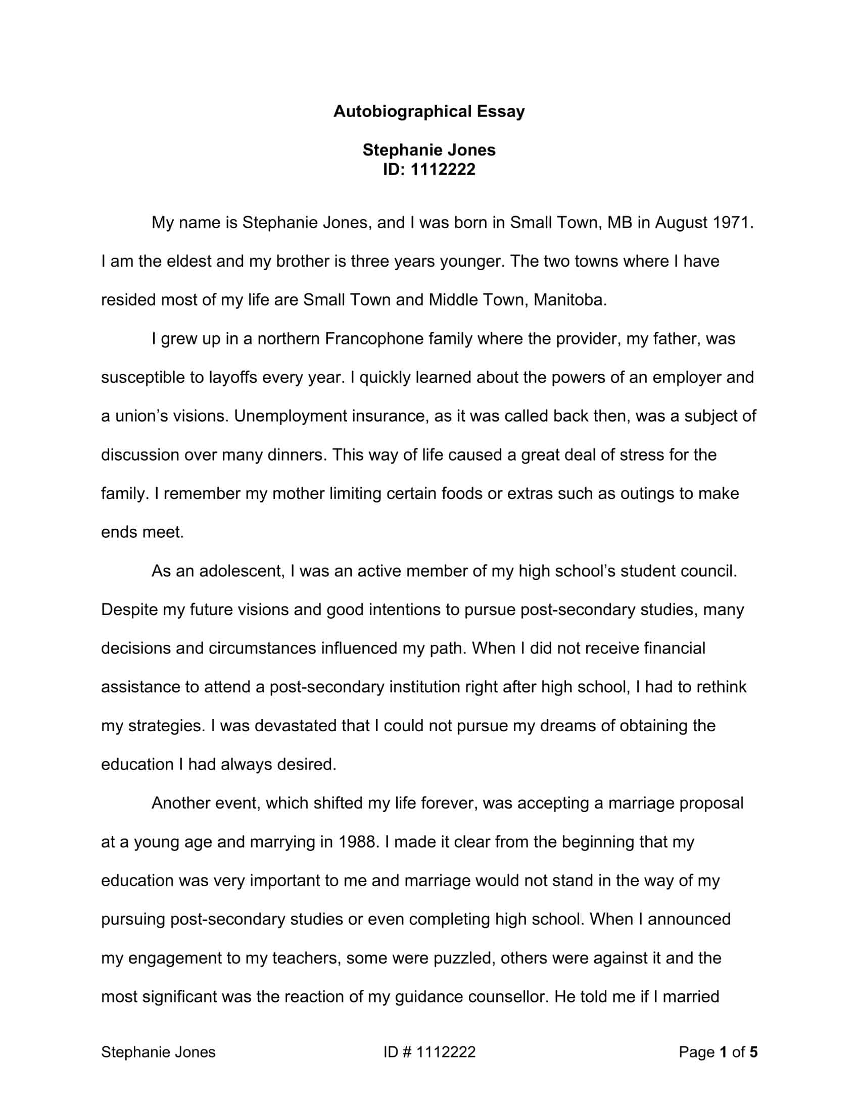 Free autobiography samples Free autobiography samples