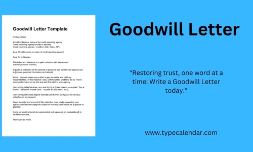 Free Goodwill Letter Printable Templates for Effective Apologies [PDF]