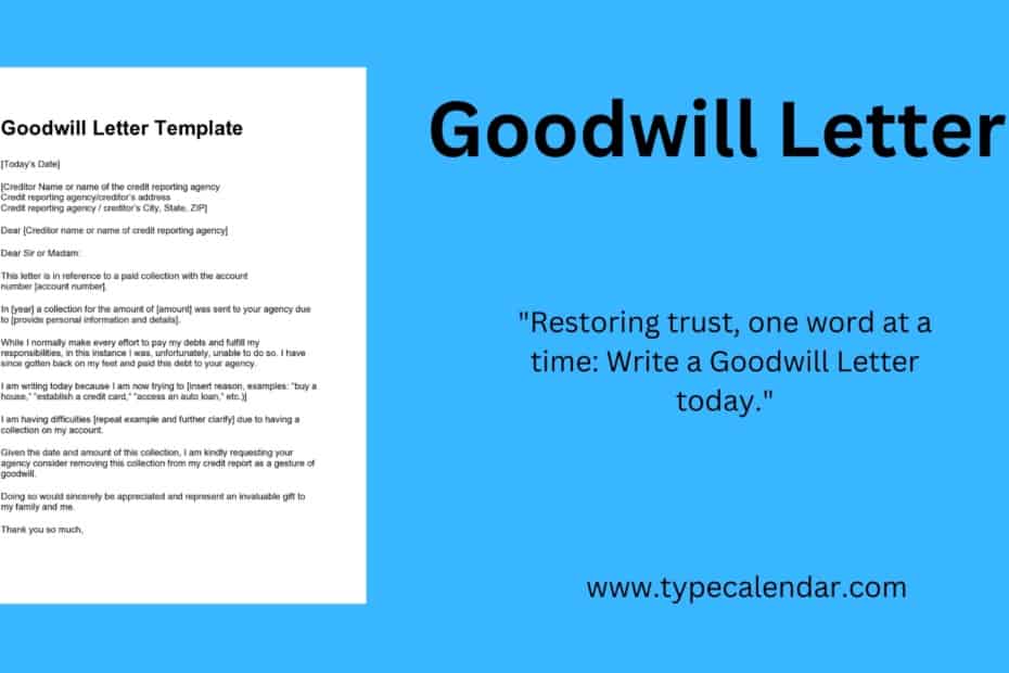 Goodwill Letter