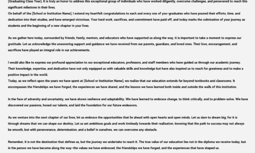 Free Printable Graduation Speech Templates [PDF] for Students