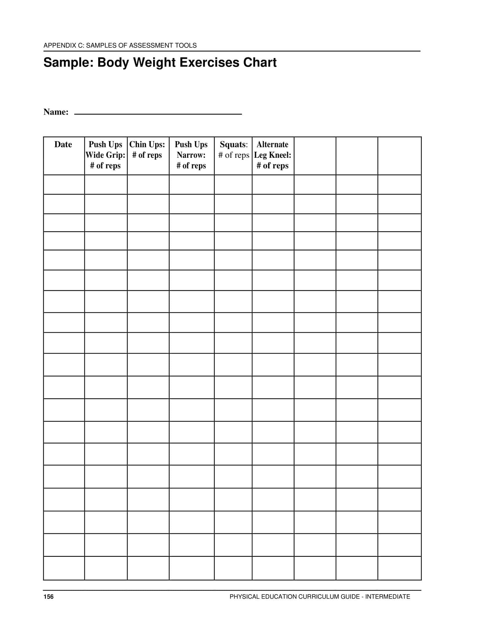 56 Free Printable Exercise Chart Templates Word PDF 56 Free Printable Exercise Chart Templates Word PDF