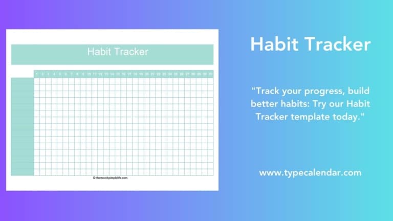 Free Printable Habit Tracker Templates [PDF, Word, Excel] Monthy, Weekly